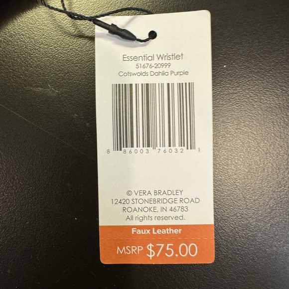 Vera Bradley Vegan Leather Essential Zip Wristlet Purple Paisley NEW - Picture 5 of 7